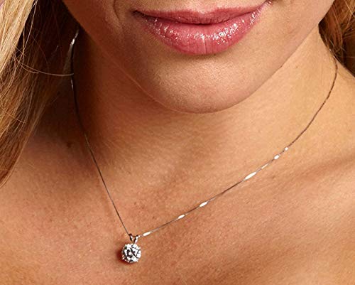 AllenCOCO 925 Sterling Silver Necklace for Women Trendy, AAA+ Cubic Zirconia Pendant Necklace Hypoallergenic 14K Gold Plated 925 Sterling Silver Minimalist CZ Necklace for Women Jewelry Gifts