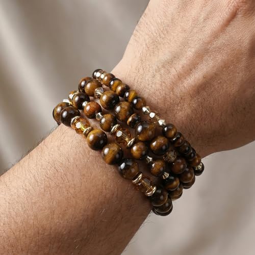 Boho Wooden Beads Bracelets Bohemian Bracelet Stack for Men Women Wood Beaded Bracelet Set - color: J