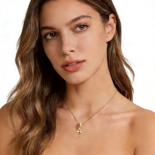 Hapour Gold Initial Letter Charms 925 Sterling Silver Alphabet Beads | 14K Gold Plated, A-Z Letter Charms, For Bracelets Necklace, Cubic Zirconia, DIY Dangle Pendant Beads, For Women Mom - color: Golden initial letter A