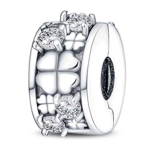 Pandach 925 sterling silver Clip Spacer Charm for Bracelet Clip Lock Stopper Bead Spacer European Openable Beads 2Pcs - style: 2-PAC289