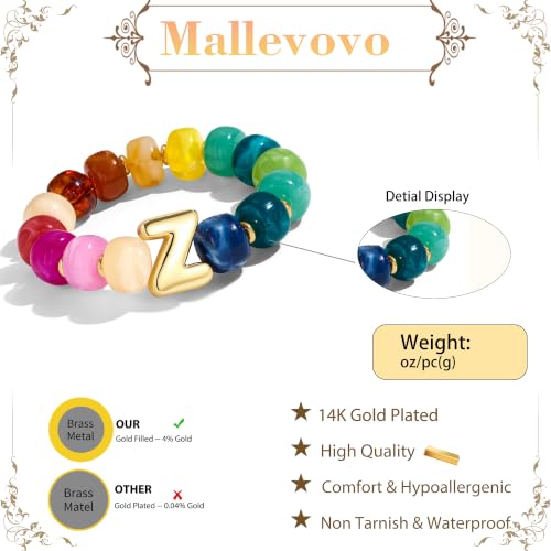 Bubble Initial Chunky Beaded Bracelet for Women Colorful Resin Bead Trendy Statement Big Stretch Bracelets Summer Beach Boho Charm Jewelry Cute Gifts for Women - color: Initial Z