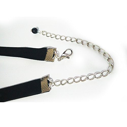 COS Gothic Lolita Bow Bells Velvet Ribbon Lace Necklace Choker