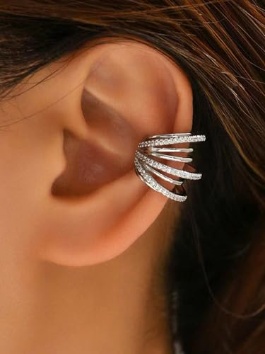 Ear Cuffs for Women – Clip On Cartilage Hoop Earrings – Huggie Hoop Earrings Jewelry Gifts - color: D