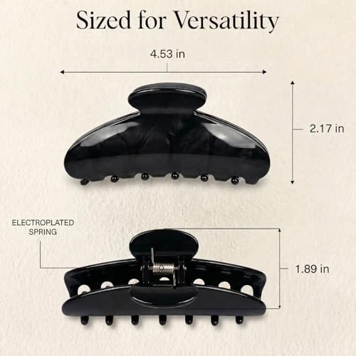 4Pcs Large Claw Hair Clips for Women, 4-Inch Durable Hair Claw Clips Smooth & Easy to Wear|No Snagging & a Secure Grip, Fashion Hair Accessories for Thin & Medium Thick Hair(Black Red Brown Coffee) - color: Group 1