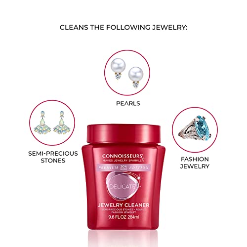 CONNOISSEURS Premium Edition Jewelry Cleaner, Value Size 9.6oz - Pick from Fine, Silver or Delicate Jewelry Cleaner - style: Delicate - 9.6 Ounce
