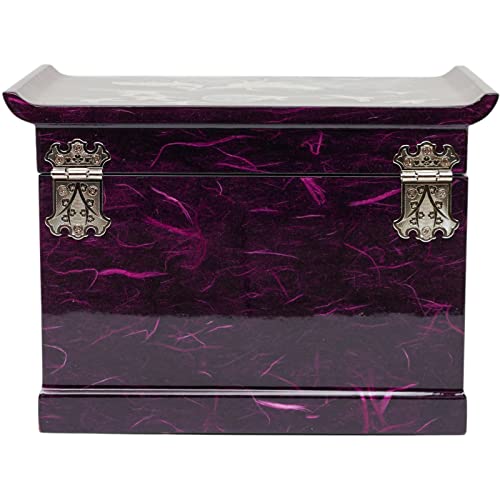 February Mountain Mother of Pearl Handcrafted Mother-of-Pearl Jewelry Box with Traditional Korean Design Mother's day Graduation Birthday Gifts for Women - style: Crane_Purple