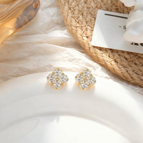 Shiny Gold Butterfly Earrings for Women | 14K Real Gold Plated Butterfly Earrings for Women, Dainty & Trendy Butterfly Stud Earrings for Fashion Jewelry Gifts - color: AZ34
