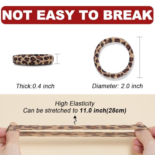 IKOCO 150PCS Seamless Hair Ties for Women, No Damage, Leopard Print | Cotton Ponytail Holders, Value Pack, Elastic, No Breakage, No Crease, Durable Hold, for Thick & Curly Hair - color: Leopard Animal Print