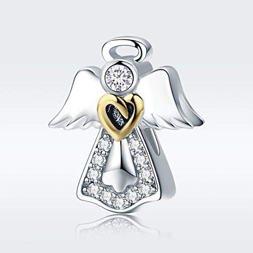 Charms for Bracelets and Necklaces Statue of Liberty CHARM and Family Clasp Safety Chain Charm Beads Charms Jewelry for Women - color: Feathers Angel Wing
