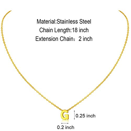 MOMOL Tiny Initial Necklace 18K Gold Plated Small Letter Necklace Personalized Name Necklace for Women - color: Gold G