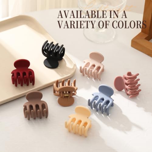 12Pcs Small Silicone Hair Clips for Women Thin Short Hair, 1.7 Inch | Flexible Claws Clips for Women, Strong Hold Comfort Claw Clip, Soft Matte Claw Clips for Half Up Styling
