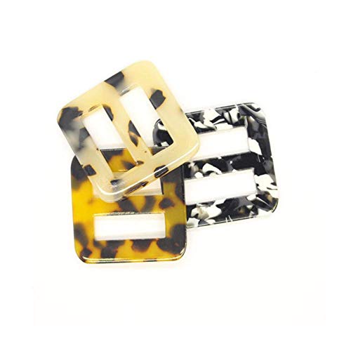 4 Pcs Acetic Acid Rectangle Shape Scarf Ring Tee Shirt Clips T-Shirt Clasp Clip Ring Clothing Ring Wrap Holder for Women Lady Girls(Random Color)