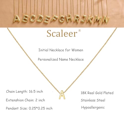 Small Initial Necklace 18K Gold Plated Stainless Steel Tiny Letter Necklace Personalized Monogram Name Necklace for Women - style: Gold I