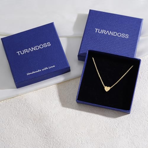 Turandoss Heart Initial Necklaces for Women Girls - 14K Gold Plated Heart Pendant Letter Alphabet Necklace Letter Initial Necklace Gifts for Girls Teens - style: G