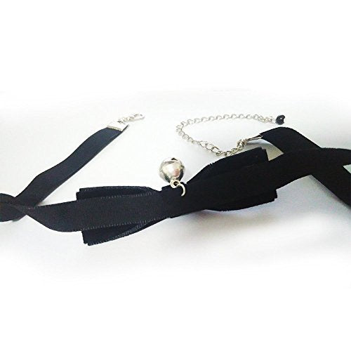 AKOAK Sexy Cute Gothic Lolita Bow Bells Velvet Ribbon Lace Necklace Choker Necklace