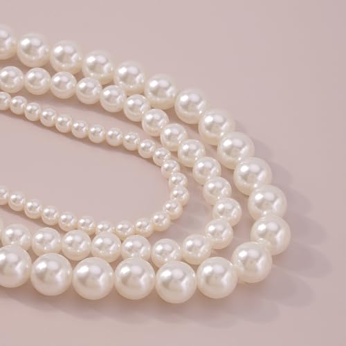 Chunky Pearl Choker Necklace - Stackable Statement Wedding Party Jewelry Gift - size: 10mm pearl