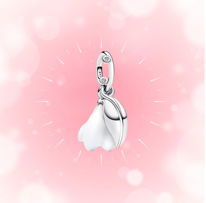 Gold Flower Family Charms for Bracelet Bead Charm for Women Jewelry Present - style: Snowdrop Flower