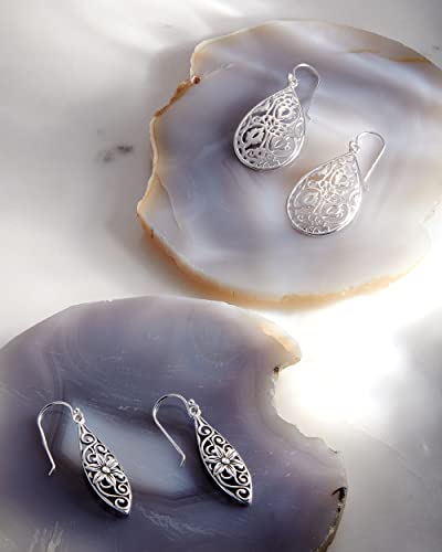 Milla Boho Earrings for Women Dangling - color: Oxidized Filigree