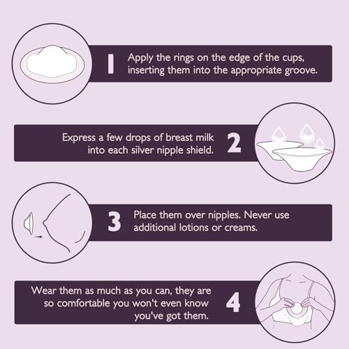 Boboduck 925 Silver Nipple Covers Breastfeeding - The Original Silver Nursing Cups - Protect and Soothe Sore Nipples - Silver Nipple Shield Guards with Soft Silicone Ring - size: Regular