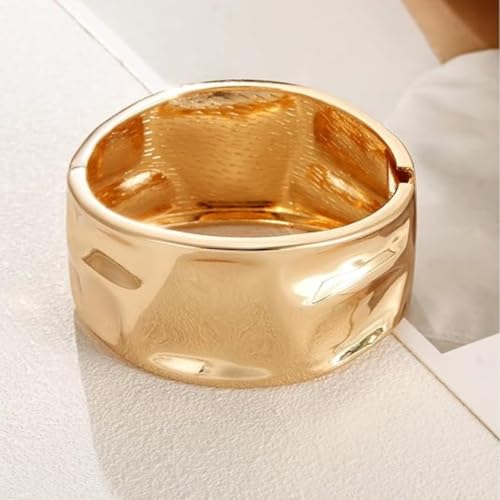 Gold/Silver Cuff Bangle Bracelets For Women Chunky Waterdrop Twisted Hinged Bangle Bracelets Minimalist Arm Cuff Bracelet Jewelry Gifts - color: 1Gold