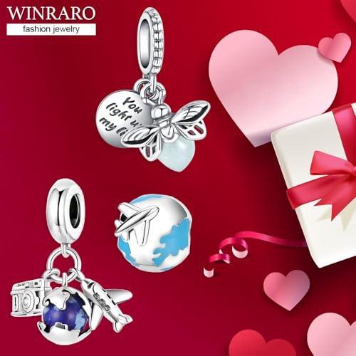 10 Pack Silver Bead Charms Compatible with Charms Bracelet Necklace, Silver Charms for Bracelets for Women, the Pendant Dangle Beads with Cubic Zirconias Are the Perfect Jewelry Gift for Women, Ideal for Christmas, Birthdays, Mother's Day, and Valentine's