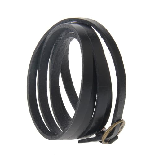 JAOYU Punk Leather Cuff Bracelet Goth Leather Wristband Rock Bracelet Biker Bracelet for Men Leather Armband Black Handmade Jewelry - color: Punk Wrap Bracelet