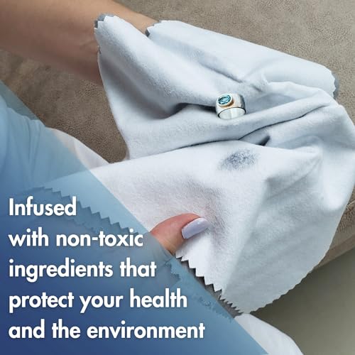 Mayflower Premium Jewelry Cleaning Cloth Made in USA. Sterling Silver Polishing Cloth for Gold Platinum & Diamonds. Removes Tarnish, Restores Shine. Reusable 11 x 14 Non Toxic Professional Cleaner - color: Blue