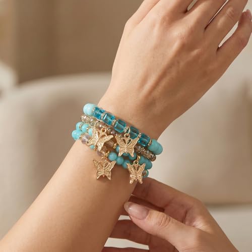 Boho Wooden Beads Bracelets Bohemian Bracelet Stack for Men Women Wood Beaded Bracelet Set - color: O