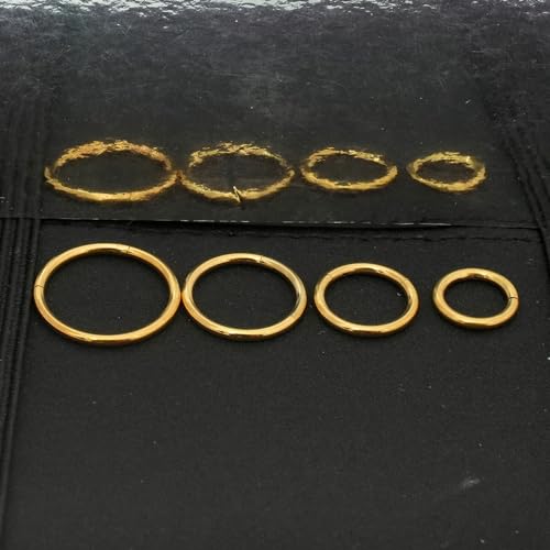 16Gauge earrings nosering clicker hoop Hypoallergenic body piercing ring | 6-14mm/6-12mm/Stainless Steel Gold/Silver,Septum Rings Hinged Clicker, Helix Cartilage Daith Tragus,Sleeper Hoop,Piercing - color: 16G 1.2mm 6-8-10-12mm Gold