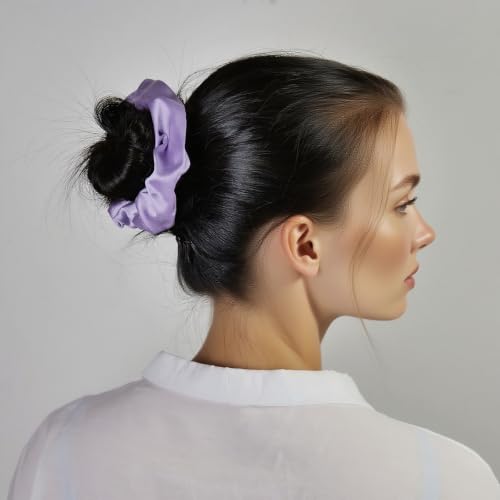 8pcs Purple Hair Clips Scrunchies Set - Medium Hair Claw Clips for Women, Satin Hair Scrunchies for Thick Thin Hair Accessoties, Non-Slip Matte Hair Claws, Party, Birthday Gifts, Lilac - color: Light Lilac Purple