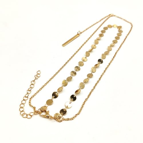 14K Gold Plated Y Necklace for Women – Dainty Lariat Long Pendant Chain, Layered Drop Necklace for V Neck Dress, Simple Sexy Cleavage Jewelry Gifts for Women - color: Gold - Double layered - Sugar cube
