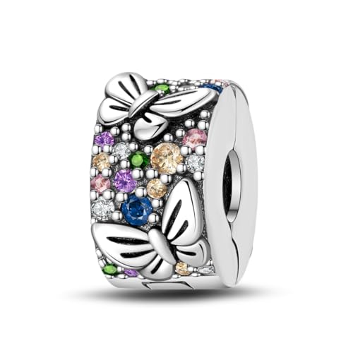 Pandach 925 sterling silver Clip Spacer Charm for Bracelet Clip Lock Stopper Bead Spacer European Openable Beads 2Pcs - style: 2-PAC622