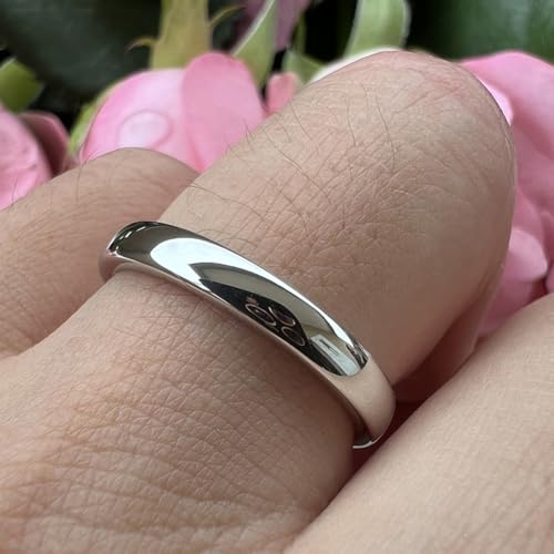 TUTISS 2mm 3mm 4mm 5mm 6mm 7mm 8mm 10mm White Tungsten Rings for Men Women Engagement Wedding Bands Domed Polished Shiny Comfort Fit - color: 3mm White Tungsten