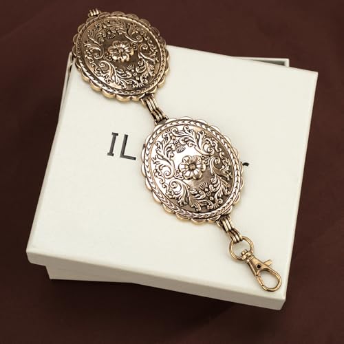 ILuvatar Western Metal Concho Belt for Women Cowgirl Waist Chain for Women Dress Pants Adjustable - color: Gold-t50