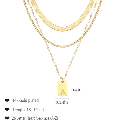 YANCHUN Layered Initial Necklace for Women Gold Dainty Layered Necklace Letter Pendant Necklaces Gold Chain Necklaces Set Trendy Jewelry Birthday Gifts for Women - color: K
