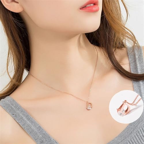 925 Sterling Silver Necklace for Women Trendy, Charming Layered Necklace with Cubic Zirconia Pendant for Her Womens Dainty Diamond Choker Necklaces Holiday Jewelry Gifts for Mom Wife Daughter Lover - color: Initial D Necklace-Gold05