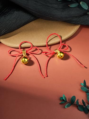 DJCIW 2Pcs Non-Piercing Nipple Jewelry, Adjustable Christmas Fake Nipple Rings with Bow Drawstring, Featuring Bell, Snowman, and Heart Pendant Charms, Adjustable and Comfortable for Women Men - color: style 6