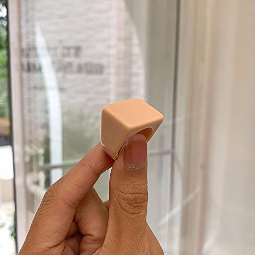 Colorful Transparent Resin Rings Finger Rings,Geometry Rings Set Candy Color Marbling Thumb Rings(Transparent) - color: Transparent