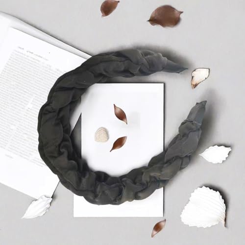 Womens Quilted Headband Wide Padded Hairband Fashion Hair Accessories Women Daily Wear Outfit Styling Hair Band (Black) - color: Black, size: 1 Count (Pack of 1)