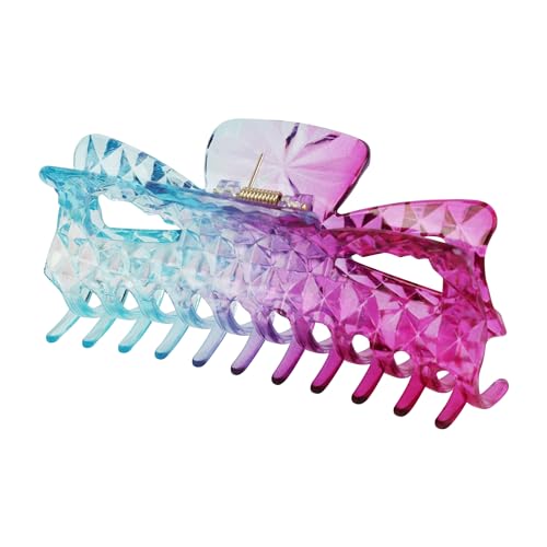 Jumbo Jaw Clip Extra Large Marbelized Hair Claw (Blue Pink) - color: Blue Pink
