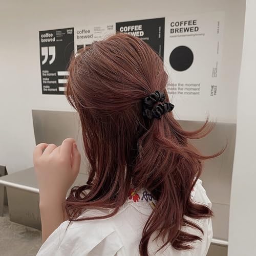 12Pcs Satin Hair Scrunchies For Women, Black Scrunchies Hair Ties | Soft Satin Fabric, Gentle Hold, Stretch Elastic Band, Suitable For Daily Wear, Parties, Sports, And Gifting - color: 12Pcs Black