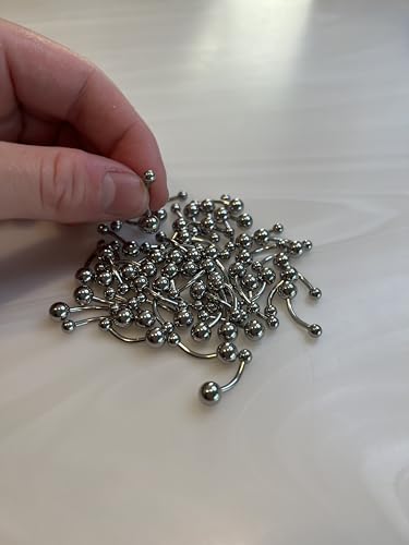 316L Surgical Steel Belly Button Ring - 14GA & 16GA Belly Rings with Interchangeable Balls - Available in 6mm, 8mm, 10mm, 11mm, 12mm Lengths - style: 14G - 10mm Length - 4x6mm Balls