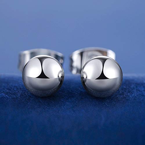6 Pairs Surgical Stainless Steel Round Ball Stud Earrings Set for Women Men 3-7mm - style: 3/4/5/6/7mm Ball Stud Earrings