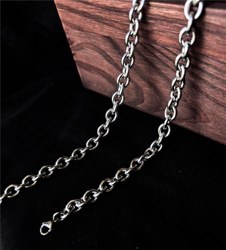 WangGao Stainless Steel Cable Chain Link Chunky Necklaces,Silver Color | thick,gifts