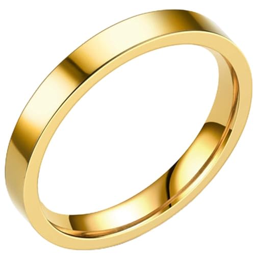 Jude Jewelers 3mm Stackable Stainless Steel High Polished Wedding Band Classical Ring - color: Gold