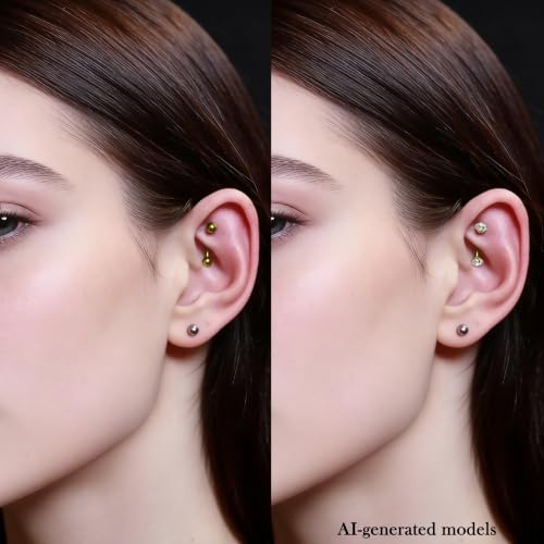 16G Eyebrow Rings Rook Piercing Jewelry 316L Surgical Steel Curved Barbells Vertical Lip labret Snake Eyes Piercing Jewelry Tongue Small Belly Ring 6mm 8mm 10mm Silver Black Gold - color: Gold