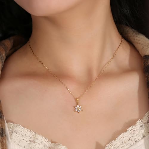 16 Inch Women's Pendant Necklace Chains - 5 Different Pendant Designs, Dainty Adjustable Chains(Gold/Silver) - color: gold6