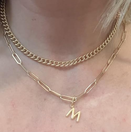 OVRUNS Initial Charm for Women Letter Bracelet Necklace Charms With Clasp | Alloy,nickel,safe for sensitive skin,Pendant with install clasp,fits bracelets with necklaces,great for gift - color: Gold, style: Letter M II