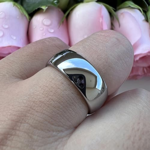 TUTISS 4mm 6mm 8mm 10mm Silver/Gold/White Tungsten Rings for Men Women Couple Fashion Jewelry Anniversary Engagement Wedding Bands Domed Polished I Love You Engraved Comfort Fit - color: 8mm Tungsten I Love You