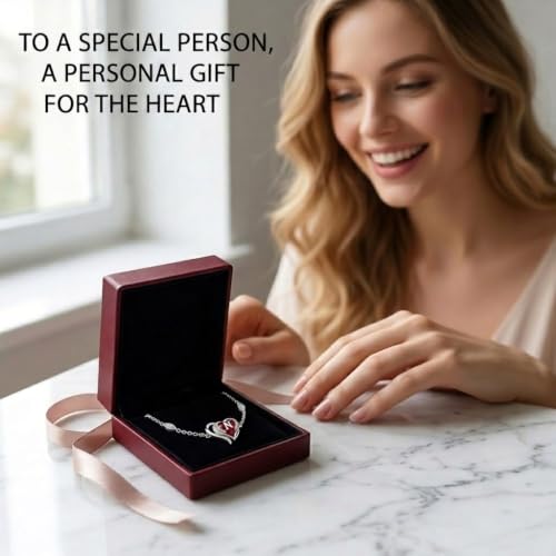 Initial Bracelet for Women 925 Sterling Silver Heart Angel Wings Initial Bracelet Anniversary Birthday Mothers Day Jewelry for Mom Her Wife - color: N